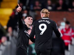 Supporting image for story: Erling Haaland reaches milestone as Man City hold on to win nine-goal thriller