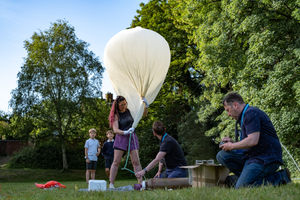 A weather balloon was sent into the sky by Coleham Primary School's Space Cadet Club. Picture: James Warman Photography