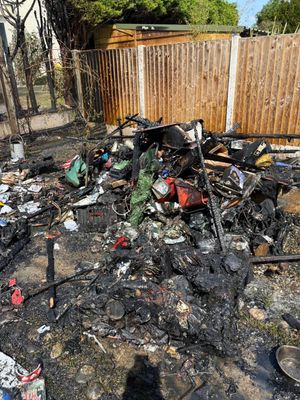 Damage caused by the fire. Photo: Ellesmere Fire Station Facebook