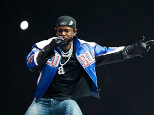 Kendrick Lamar during his Super Bowl halftime show