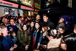 Carl Ikeme and Danny Batth with fans