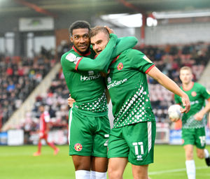 George Miller celebrates his second goal