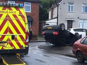 Supporting image for story: Two taken to hospital as car overturns in Dudley crash