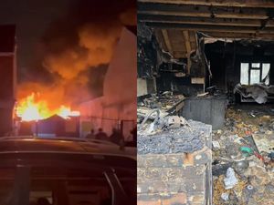 Supporting image for story: Footage shows blaze at West Midlands home believed to have been sparked by firework