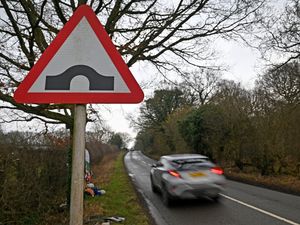 CANNOCK COPYRIGHT TIM STURGESS NATIONAL WORLD 11/02/25. Improved humpback bridge signs on the Cannock Road in Pillaton after fatal crashes.