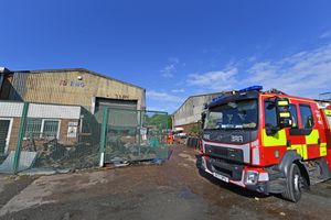 Fire at a unit on the Webnor Industrial Estate, off the Ettingshall road, Wolverhampton