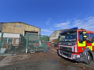Fire at a unit on the Webnor Industrial Estate, off the Ettingshall road, Wolverhampton