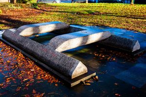 The memorial doubles as a bench.