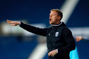 Albion under-18s head coach Leigh Downing in the technical area during his side's FA Youth Cup defeat to Manchester City at The Hawthorns. Pic: Malcolm Couzens/West Bromwich Albion