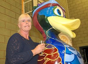 Judy Cooper from Montford Bridge with her duck