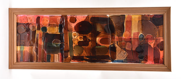 A rare Whitefriars architectural rectangular fused glass panel that sold for £850.