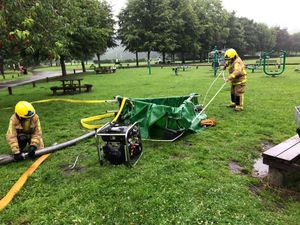 Supporting image for story: Bridgnorth fire crew trains at Severn Park as restrictions are eased