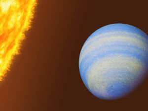 Supporting image for story: Nearby exoplanet stinks of rotten eggs – study