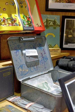 WOLVERHAMPTON TIM STURGESS Express and Star....... Open garden day and Poundland museum tours at Ludstone Hall , Claverley , the home of Poundland founder Keith Smith.Pictured , Keith's cash box from his Bilston market days.