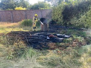 Firefighters dealing with the incident. Picture: Bridgnorth Fire Station