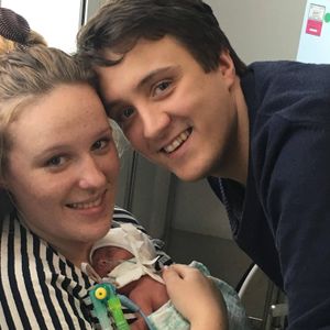 Mikaela and David Cox when Reggie was born