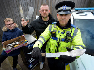 Supporting image for story: Deadly knife haul pulled from canals by Black Country magnet fishers