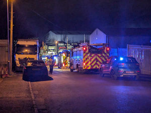 Fire crews at the site in Hayes Lane, Cradley