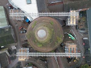 Supporting image for story: Restoration works at the Red House Glass Cone under way