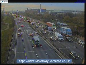 Heavy traffic is being reported on the M6 between Junction 6 and Junction 7 after a vehicle broke down on the route