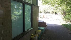 The windows of the school were smashed over the weekend. Photo: Wyre Forest Police