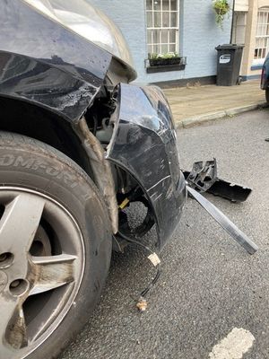 Damage caused to a car in Corve Street, Ludlow. Picture: Submitted