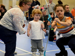 Supporting image for story: IN PICTURES: National Dwarf Games are a hit as 200 take part and Paralympic star Ellie Simmonds hands out medals