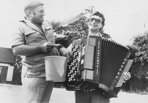August 4, 1982: 'Trainee teacher Tom Luxton today began his second world record attempt at non-stop accordion playing. He set out to beat the 84-year record, and raise cash for charity at the same time. Tom, aged 24, of Flash Road, Oldbury, failed in an attempt last year. "I had no idea of the mental as well as physical strain I would be under. I am much better prepared this time," he said. Tom is making his bid at the Robin Hood pub at Brierley Hill, where licensee Ray Hingley is pictured mopping his brow. Tom's cash target is £2,000 towards a heart machine for The Royal Hospital, Wolverhampton.'