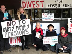 Supporting image for story: Protestors demonstrate against Shropshire pension investment in fossil fuels