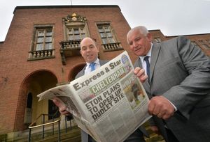 Eton College headmaster Simon Henderson discusses plans for a new sixth form in Dudley with council leader Patrick Harley