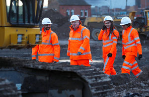 Boris Johnson stopped off in Birmingham to visit the HS2 station under construction in the city