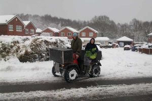 Lewis Westlake, 13, delivers the Shropshire Star this morning in Broseley.
 