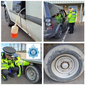 Checks being carried out to fuel and tyres. 