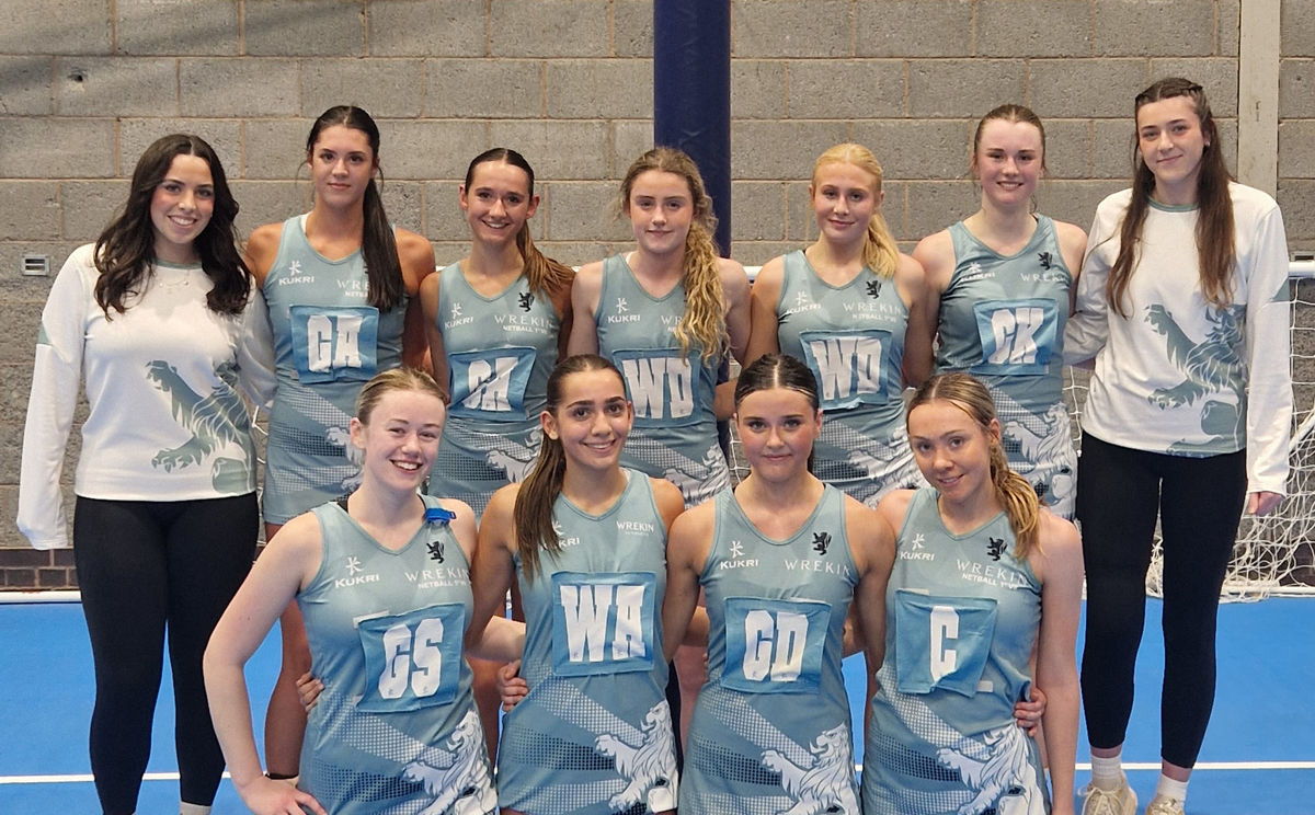 Wrekin College U19 Netball Team celebrate historic double reaching two national finals