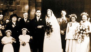 Bill and Kate on their wedding day at St Mary's Church in Shrewsbury