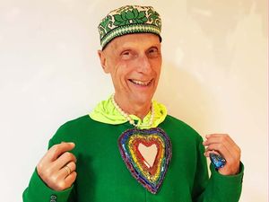 Supporting image for story: Artist raffling rainbow heart sculpture for LGBTQ+ charity