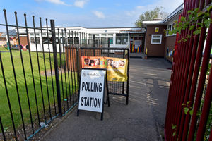 A quiet mayoral polling station at Castlefort School in Walsall Wood