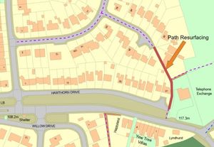 The Telephone Exchange footpath in Highley (pictured) will be resurfaced. Pic: Shropshire Council