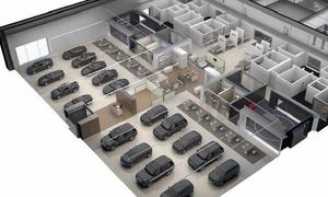 An artist's impression of the new showroom and dealership