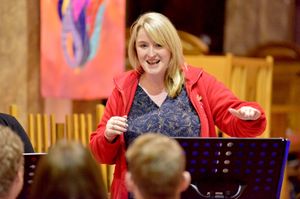 Musical director Lorna Parkhouse leads rehearsals for Children of Eden