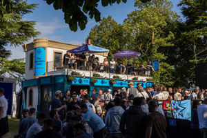 Fans at the Majestics Arms off the ninth green. Picture: LIV Golf