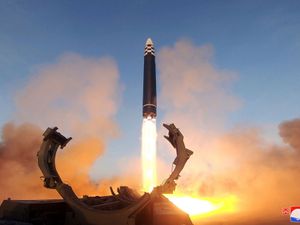 Supporting image for story: North Korea says missile launch was response to rivals’ drills