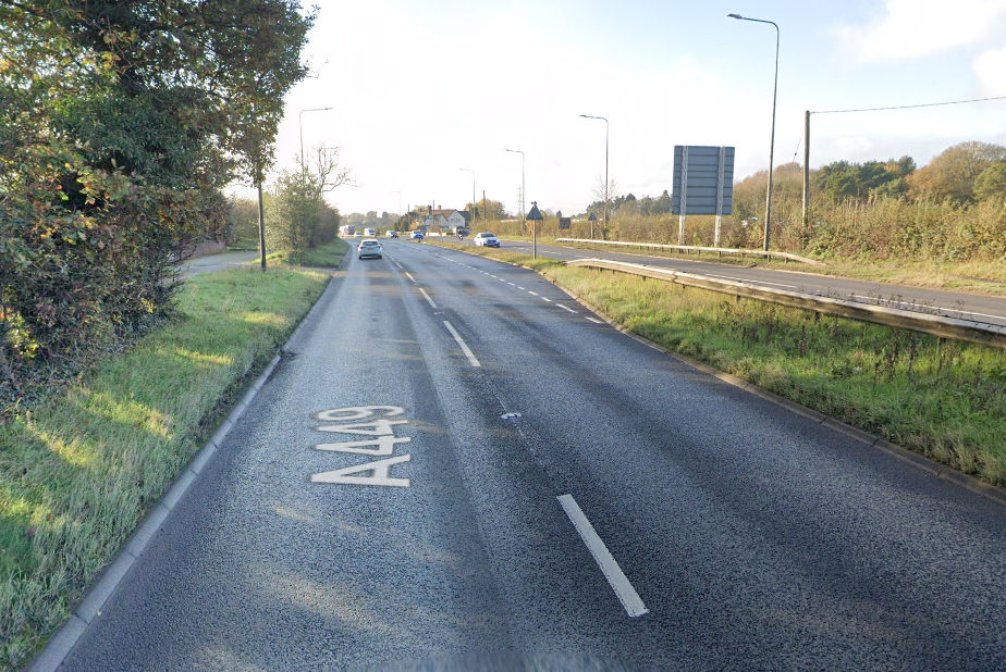 The A449 near to where the incident took place