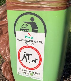 A dog poo bin in Powys. By Elgan Hearn LDRS