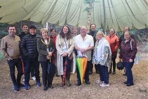 Guests at the launch of Buzzards Valley Nature Reserve and Biodiversity Net Gain Site.