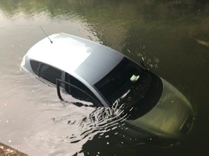 Supporting image for story: Stolen car found submerged in river by West Bromwich police