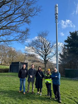 Alex Ballinger (MP for Halesowen) and Cat Eccles (MP for Stourbridge) pictured here lending their support to the local community group campaigning against the 5G tower in this publicly owned green space.