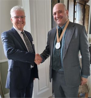 New President Aaron  Chetwynd (right) is taking over from David Collier