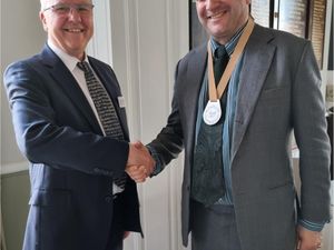 New President Aaron  Chetwynd (right) is taking over from David Collier