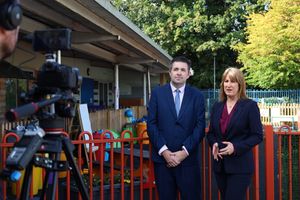 Telford MP Shaun Davies welcomes Rachel Reeves to Park Lane Centre in Telford